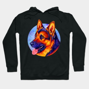 Courageous Partner Colorful German Shepherd Dog Hoodie